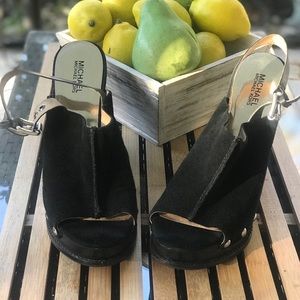 Michael Kors Black Suede Wedges